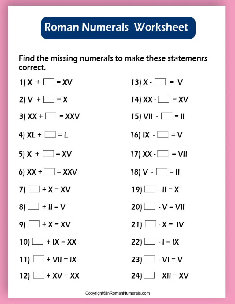 free-printable-roman-numeral-worksheets-second-grade